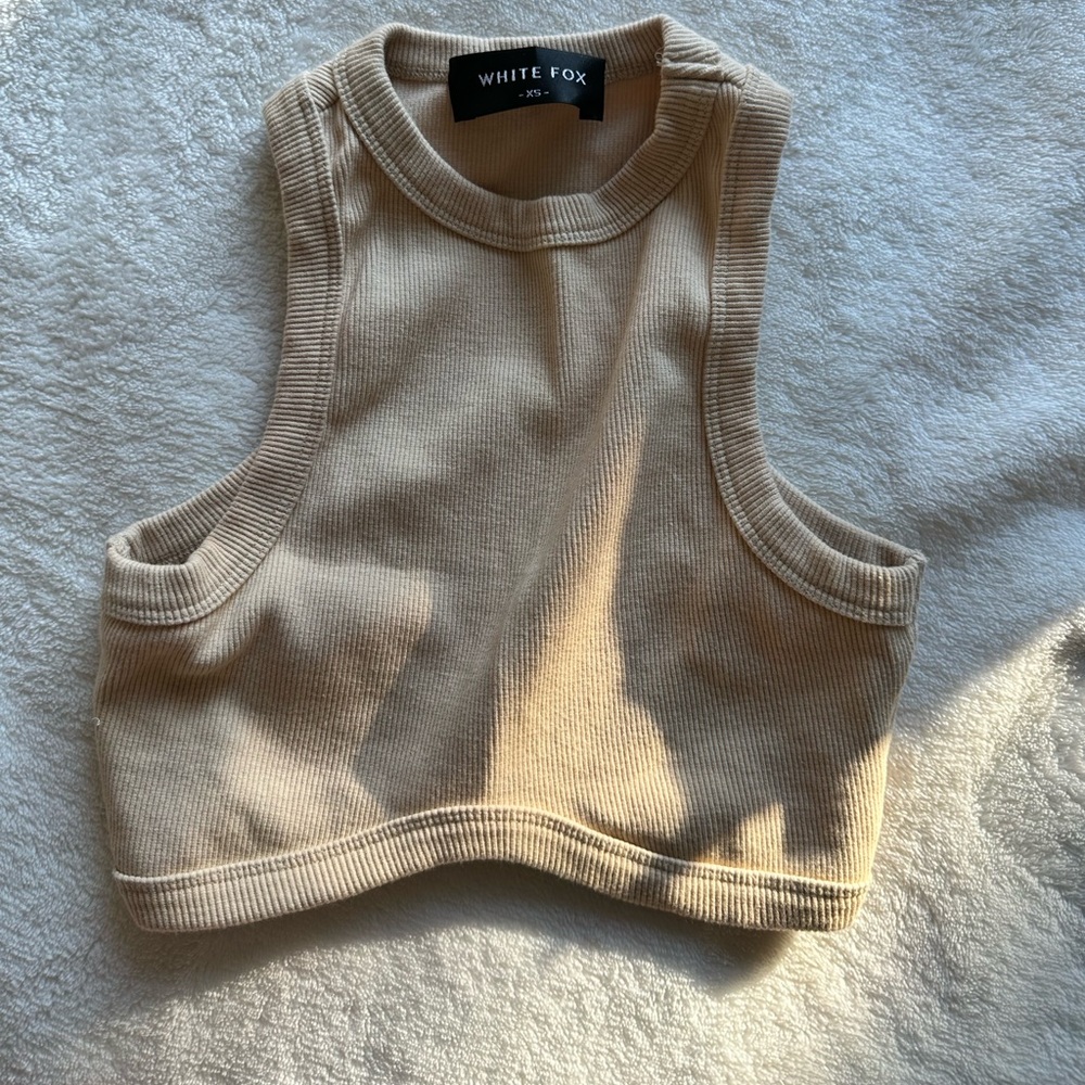 White fox cropped tank/bralette